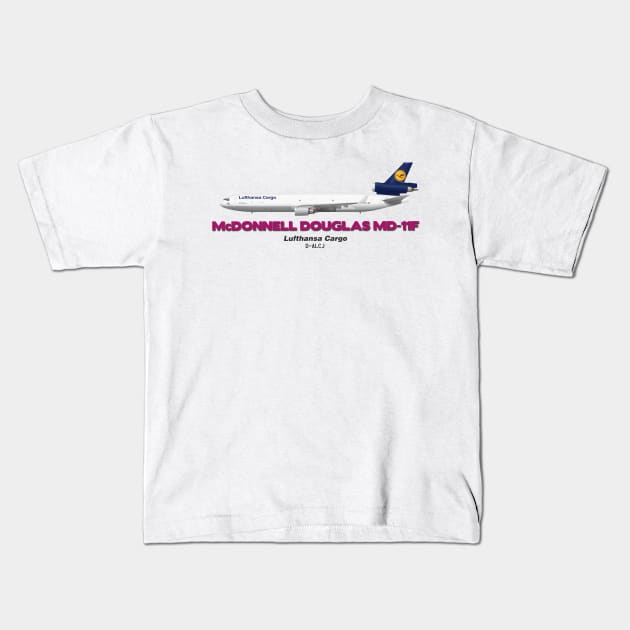 McDonnell Douglas MD-11F - Lufthansa Cargo Kids T-Shirt by TheArtofFlying